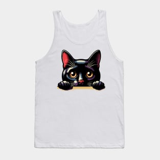 Shy Black Cat Tank Top